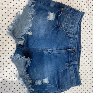 Size small distressed denim shorts